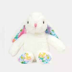 NWY Lilly Pulitzer GWP 2026 Easter Floral Floppy Ear White Plush Bunny Garden